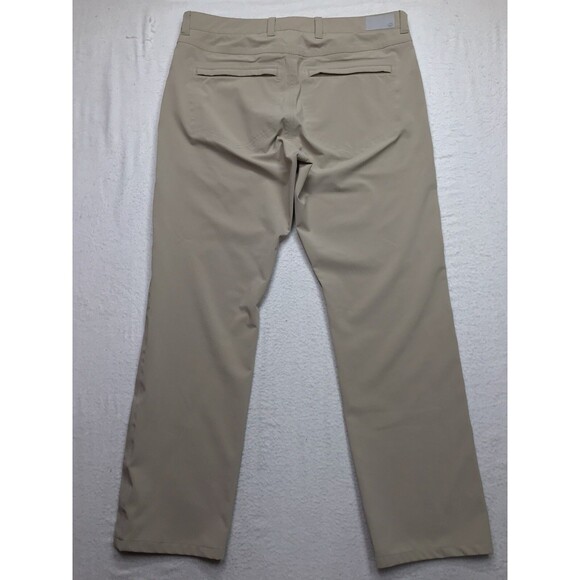 PETER MILLAR EB66 Golf Pants Men 36x30 Khaki Tan Crown Sport Stretch Fabric - Picture 2 of 16